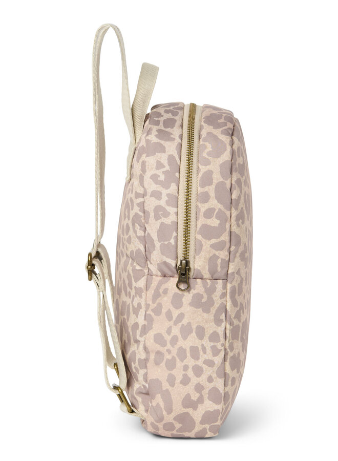 Puffy mini backpack - Beige leopard