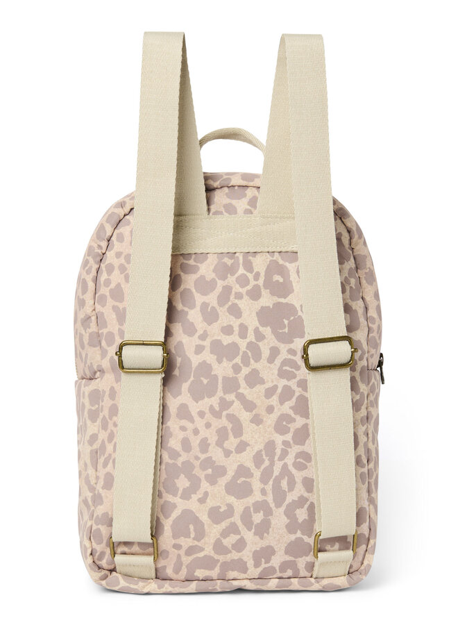 Puffy midi backpack - Beige leopard