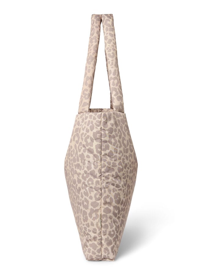Puffy mom bag - Beige leopard