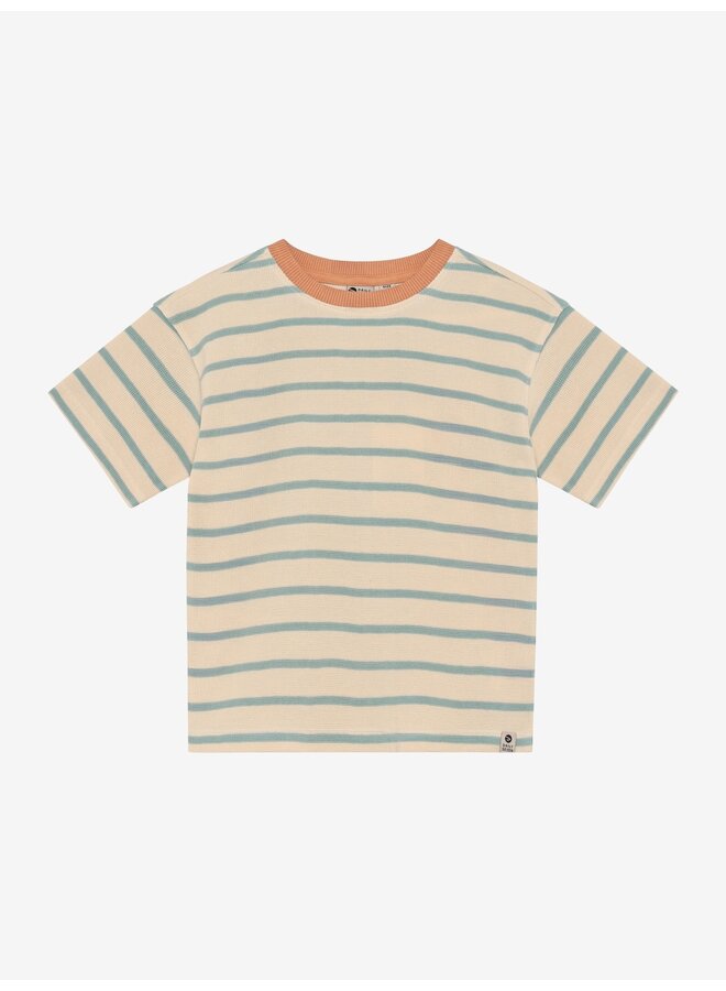 Daily7 - Oversized t-shirt stripe - Sandshell
