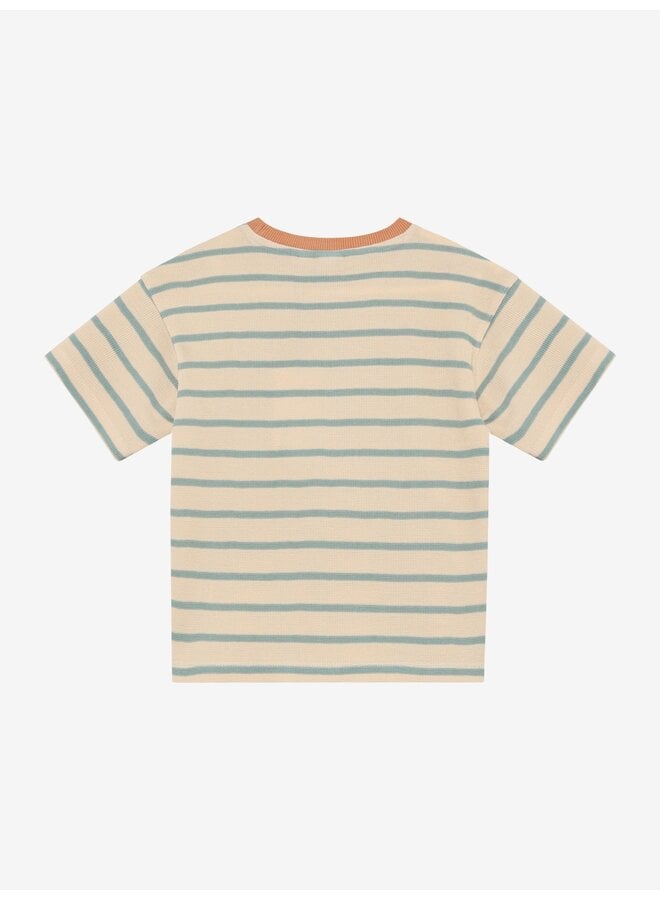 Daily7 - Oversized t-shirt stripe - Sandshell