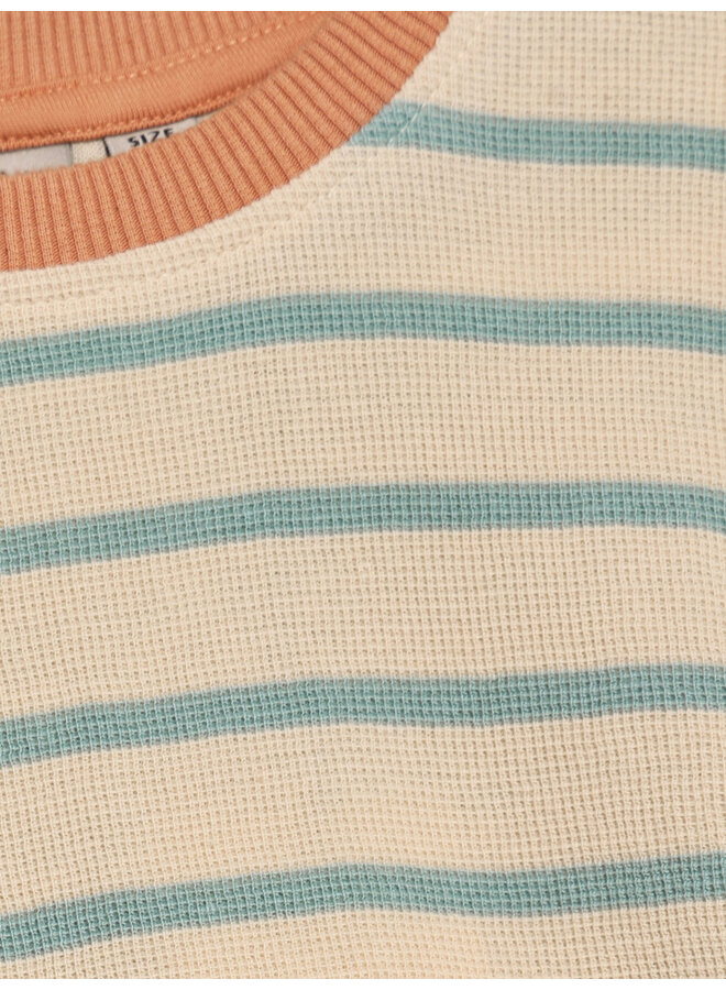 Daily7 - Oversized t-shirt stripe - Sandshell