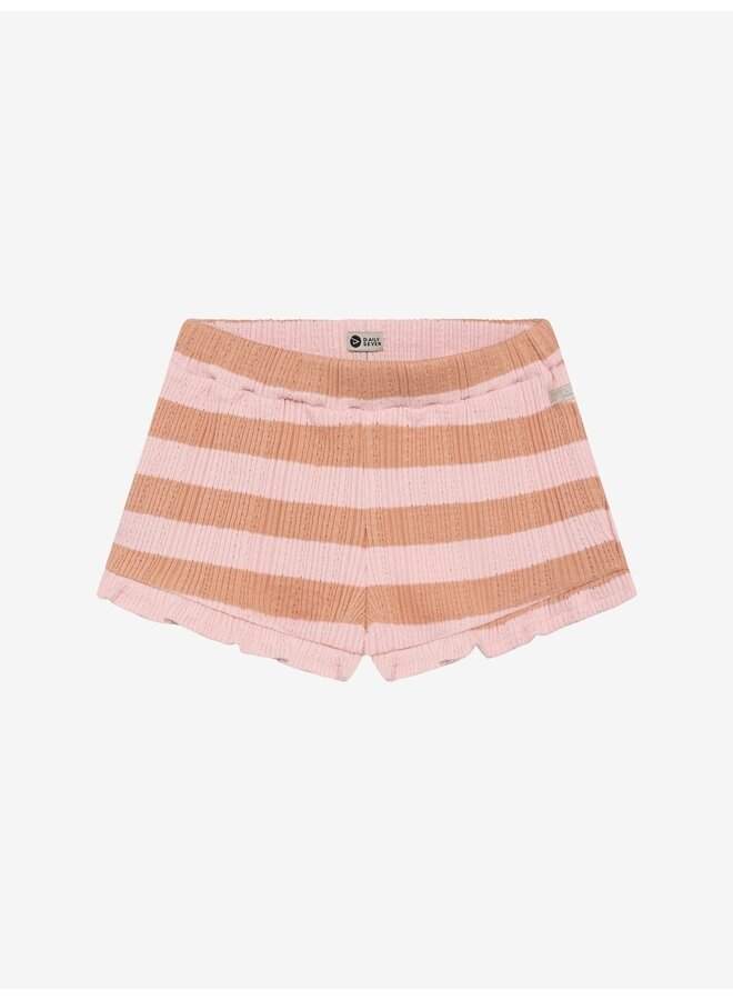 Ruffle shorts fancy stripe - Silver pink