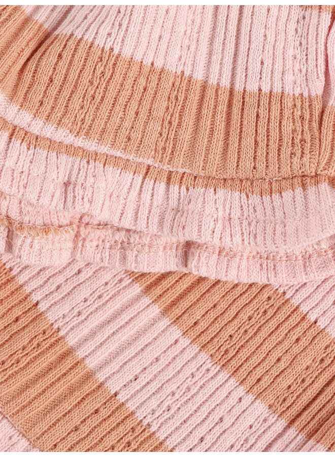 Daily7 - Ruffle shorts fancy stripe - Silver pink