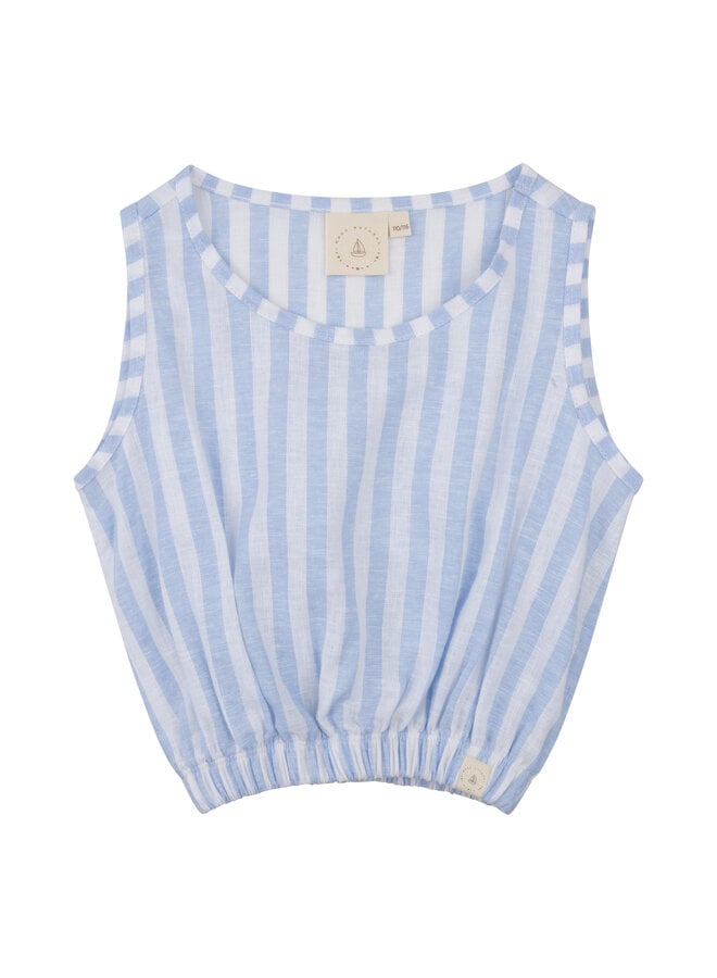 Navy Natural - Pippa top - Blue stripe