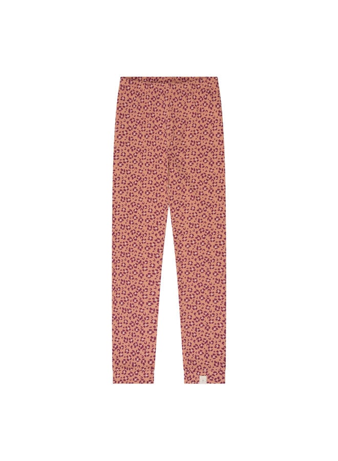 Navy Natural - Legging leopard flower - Berry