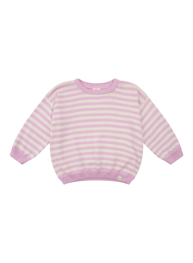 Navy Natural - Julie striped knit - Pink