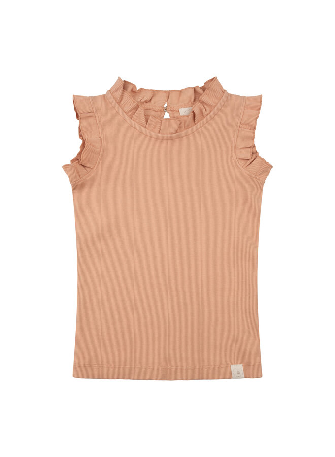 Navy Natural - Ruffle top - Pink sand
