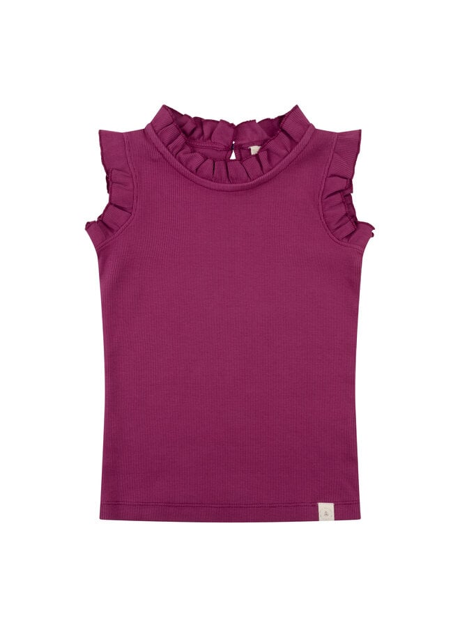 Navy Natural - Ruffle top - Berry rib