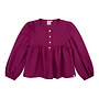 Navy Natural - Celine blouse - Berry ruffle