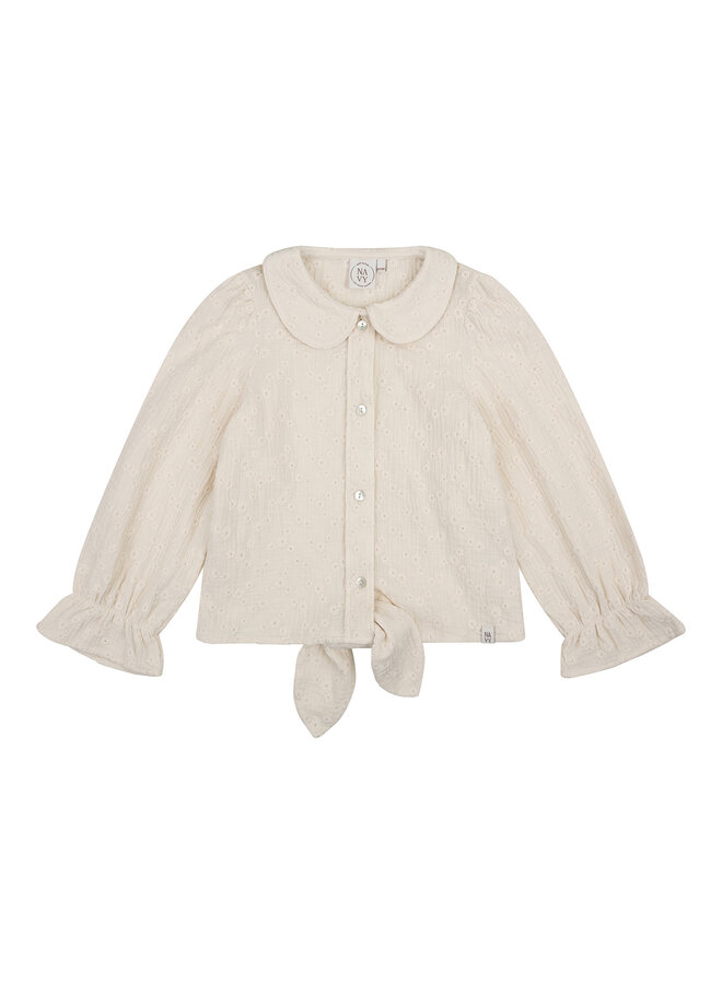 Faye blouse - White heart broderie