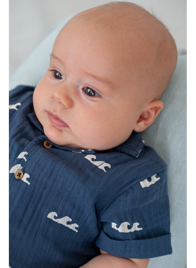 Feetje babykleding - Blouse mousseline AOP - Summer Woven - Indigo