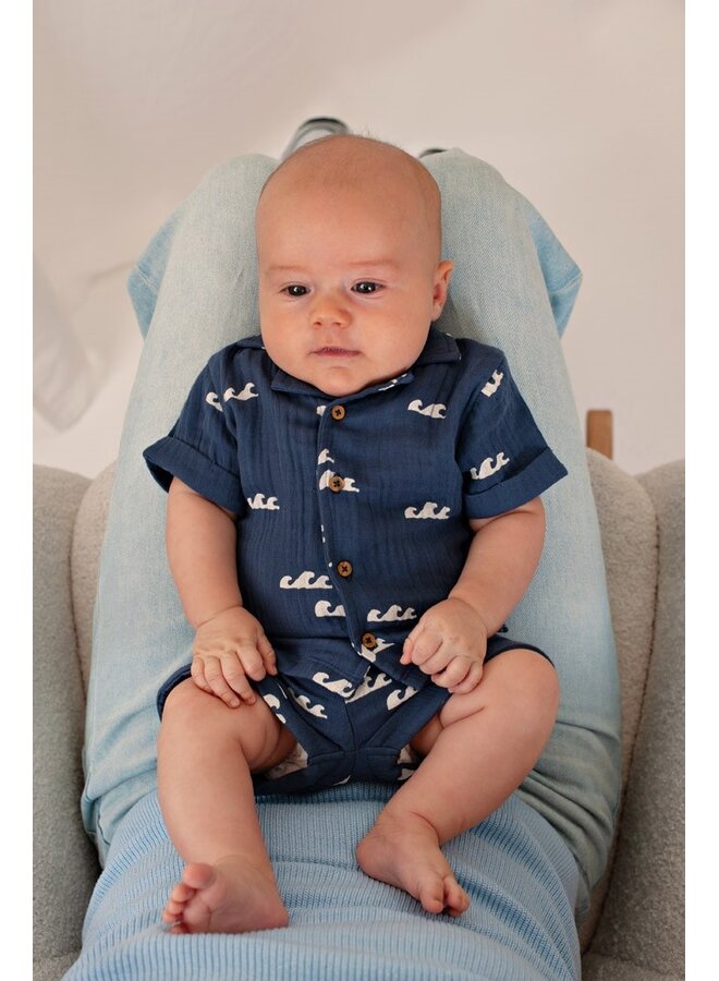 Feetje babykleding - Blouse mousseline AOP - Summer Woven - Indigo