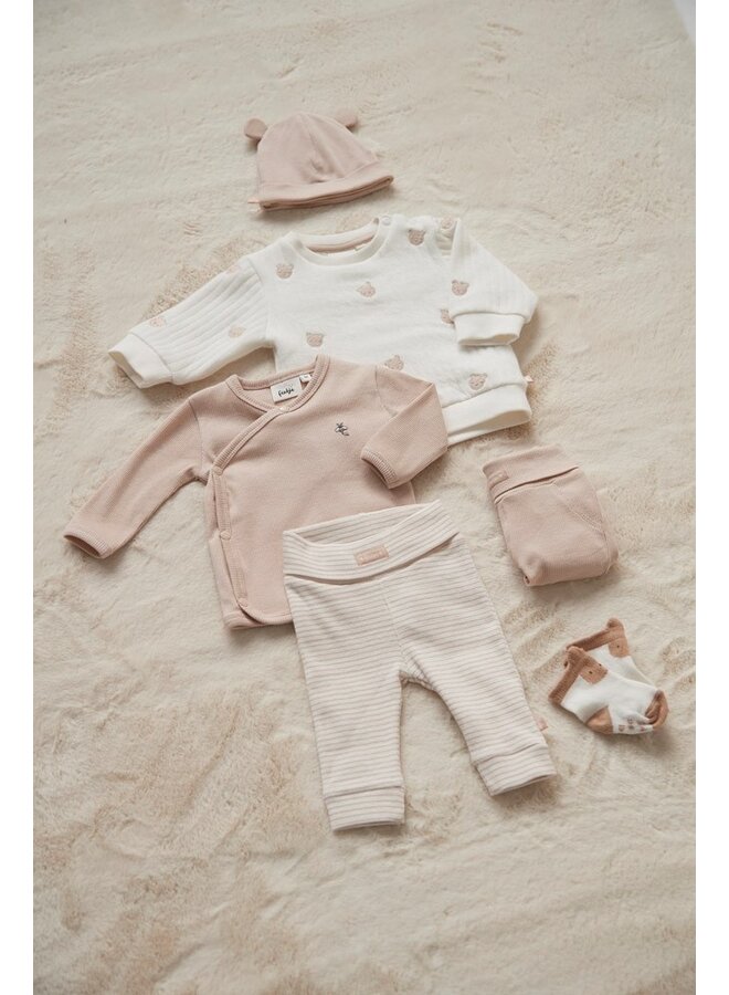 Feetje babykleding - Broek rib met streep - Honey Bear - Zand