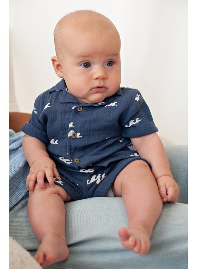 Feetje babykleding - Short mousseline AOP - Summer Woven - Indigo