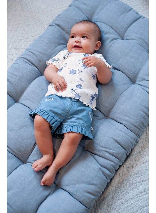 Feetje babykleding - Short ruches - Summer Denims - L.blauw denim