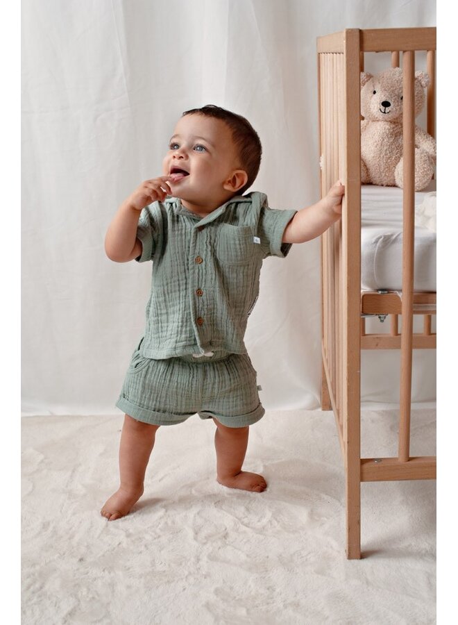 Feetje babykleding - Blouse mousseline - Summer Woven - Zeegroen