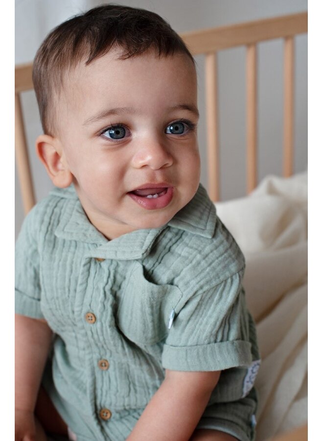Feetje babykleding - Blouse mousseline - Summer Woven - Zeegroen