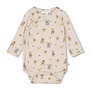Feetje babykleding - Wikkelromper AOP - Honey Bear - Offwhite melange