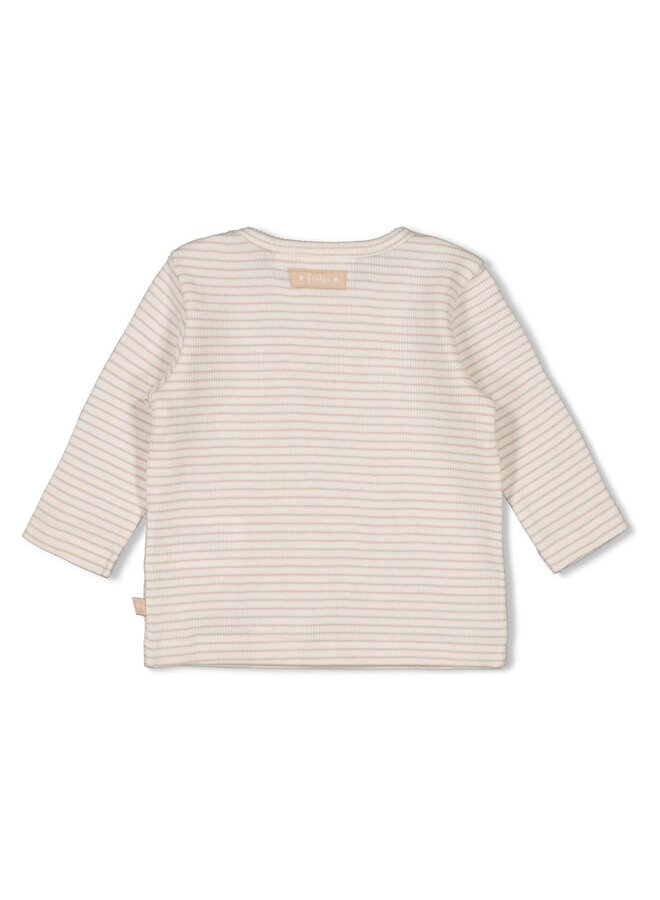 Feetje babykleding - Longsleeve rib met streep - Honey Bear - Zand