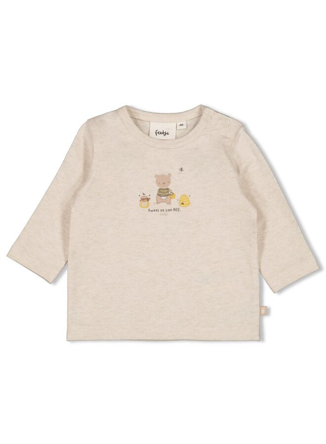 Longsleeve - Honey Bear - Offwhite melange