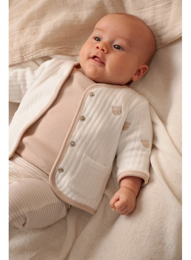 Feetje babykleding - Overslagshirt rib - Honey Bear - Zand