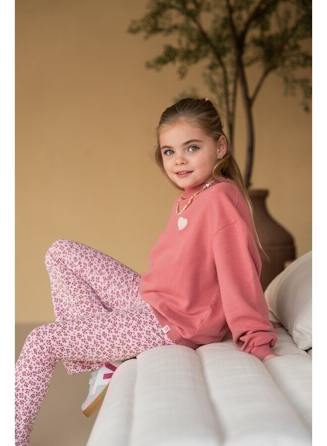 Navy Natural - Be flared leopard flower - Pink