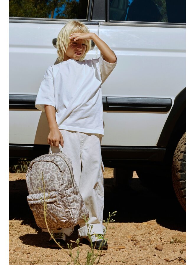Studio Noos - Puffy midi backpack - Beige leopard