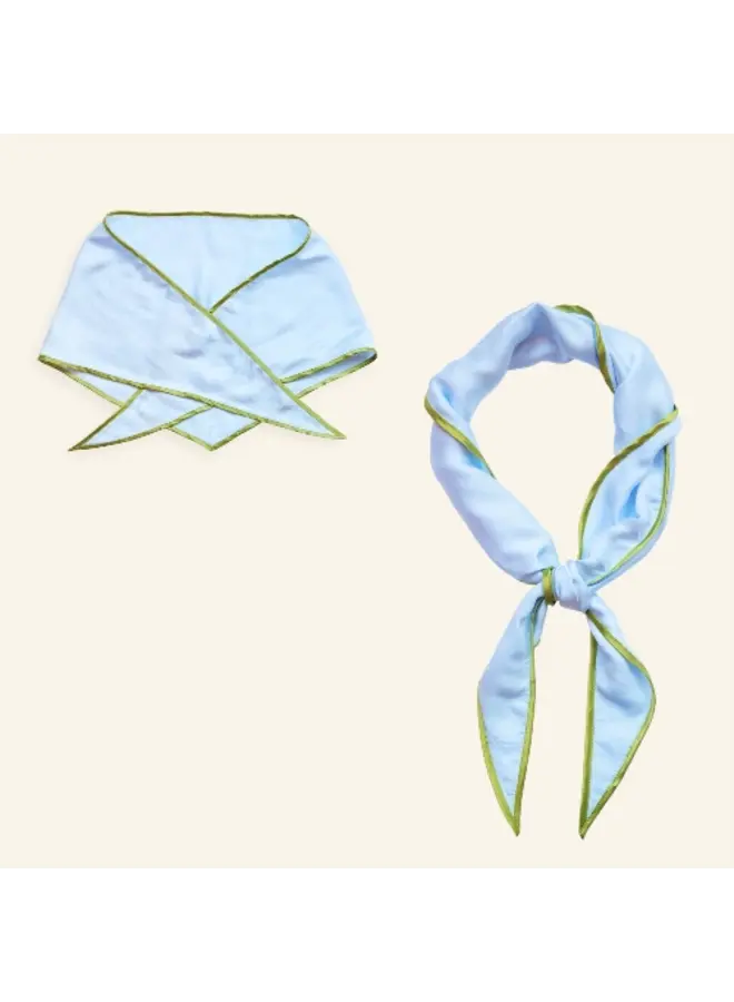 Mable. - Triangle scarf - Sky blue/Olive