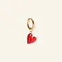 Mable. - Mini heart oorbel - Red