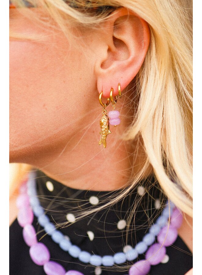 Mable. - Double lila oorbel