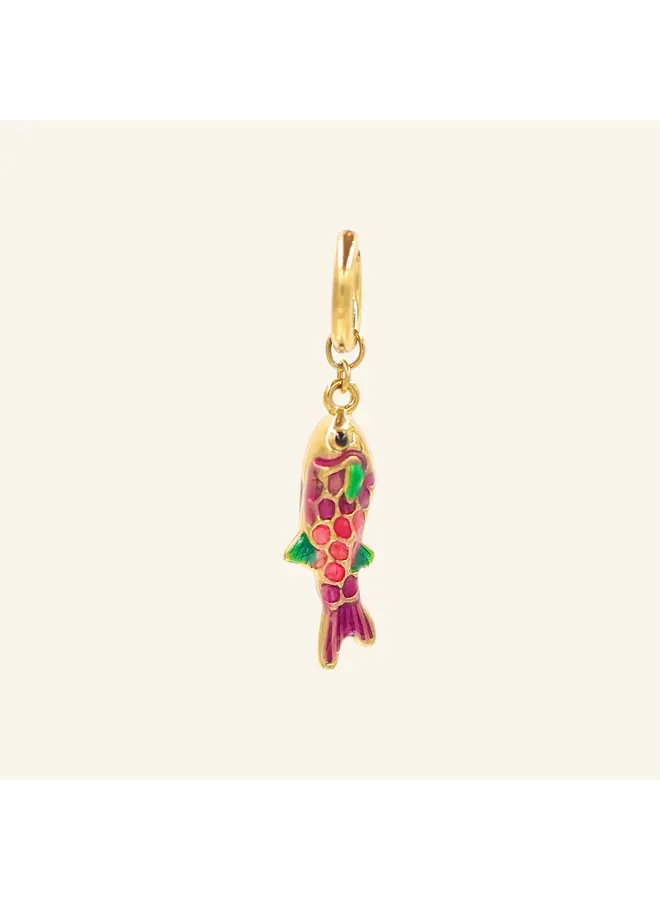 Mable. - Tiny fish oorbel - Multicolor