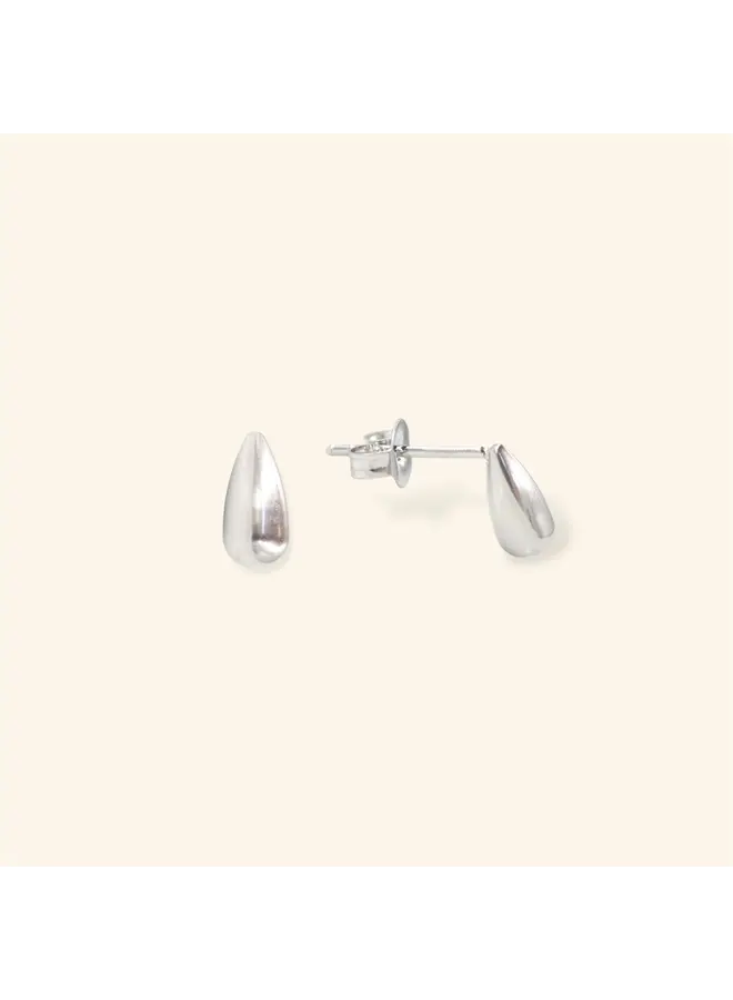 Raindrop stud - Silver (single piece)