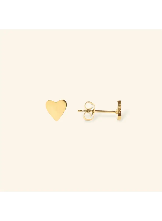 Golden heart stud - Gold (single piece)