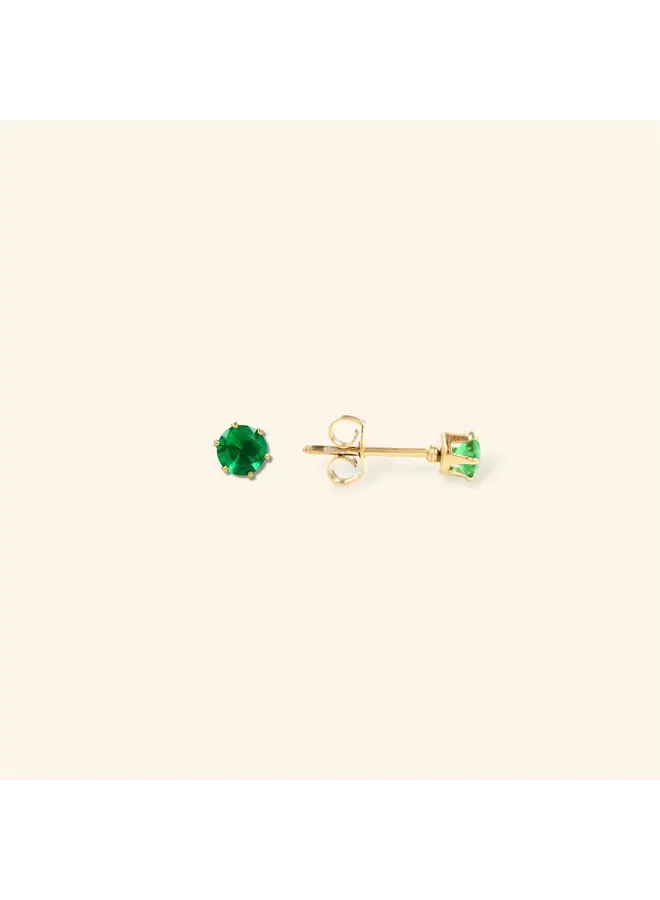 Emerald stud - Gold (single piece)