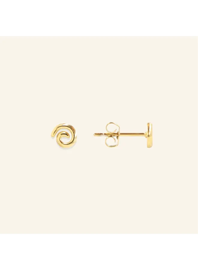 Swirl stud - Gold (single piece)