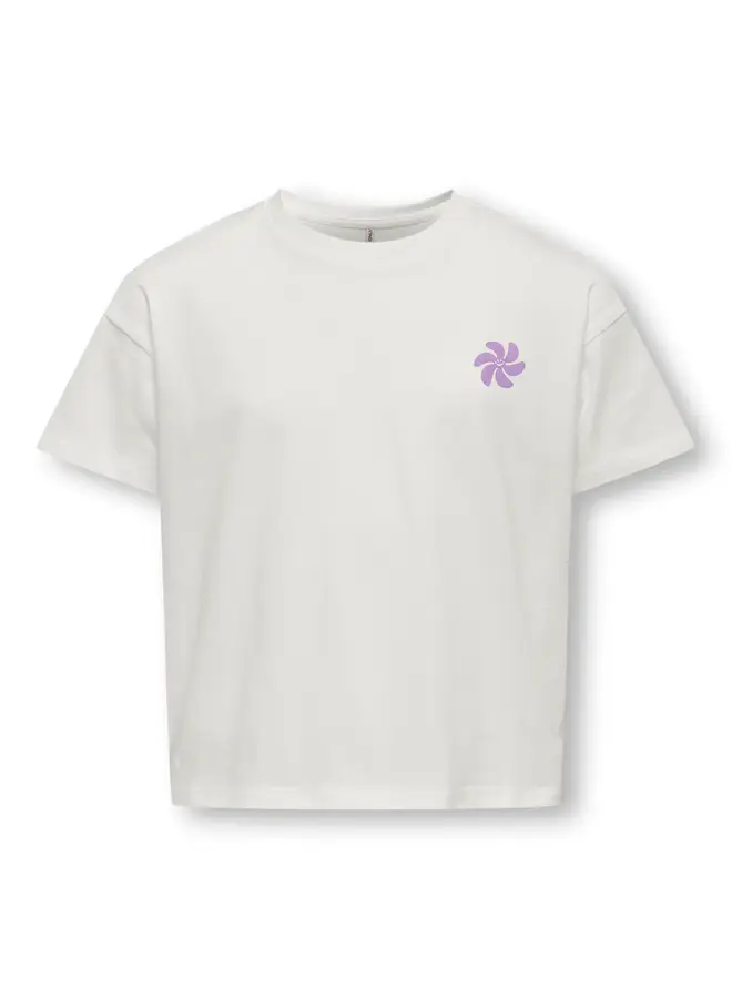 Kids Only - Sun-veras flower ss top - Bright white/Orchid bloom