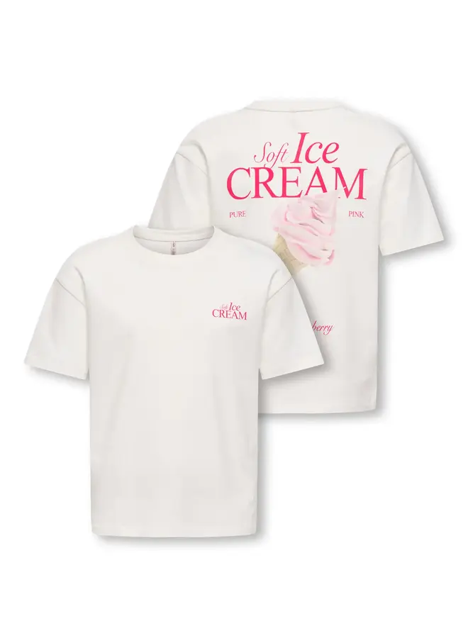 Kids Only - Helen life ss loose tee - Cloud dancer icecream