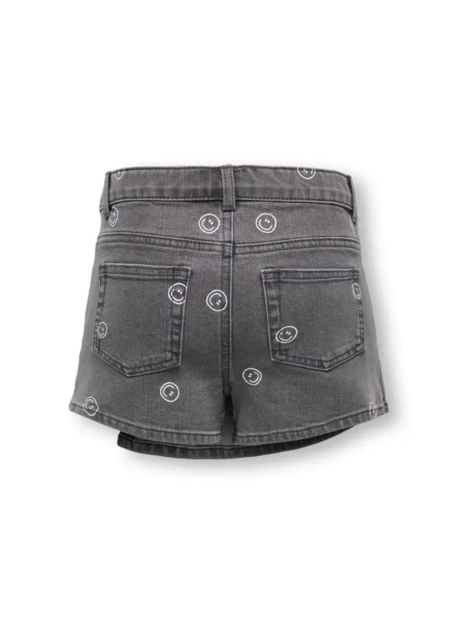 Kids Only - Blair printed skort - Light grey denim smiley