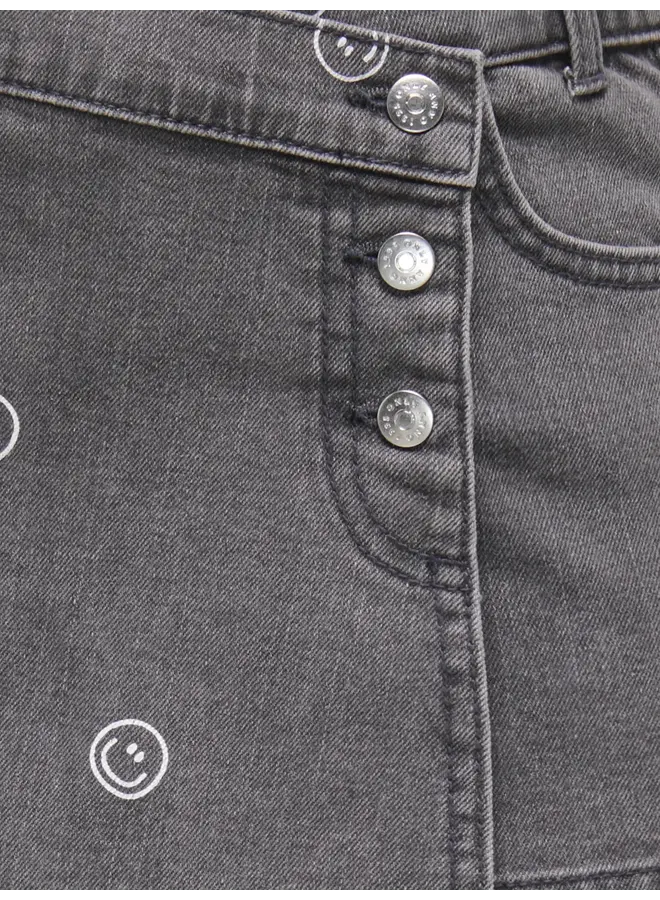 Kids Only - Blair printed skort - Light grey denim smiley