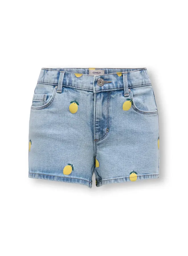 Kids Only - Blair print shorts - Light blue denim lemon