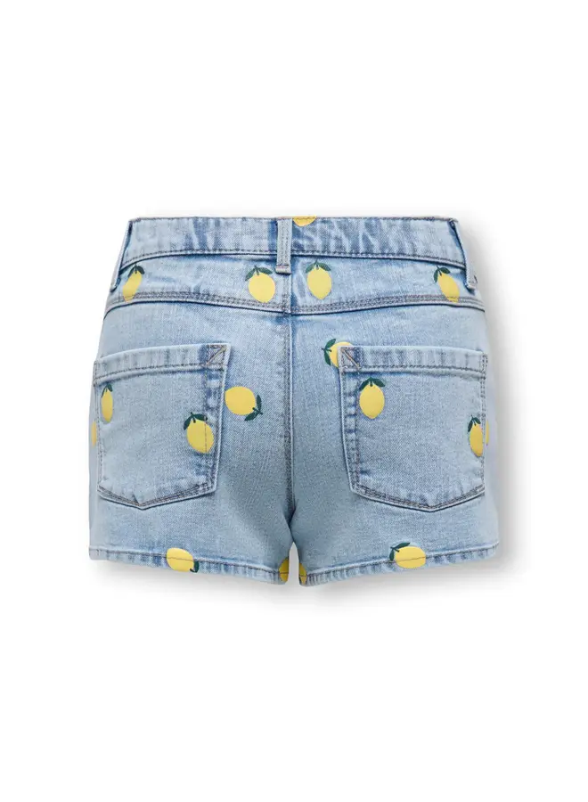 Kids Only - Blair print shorts - Light blue denim lemon
