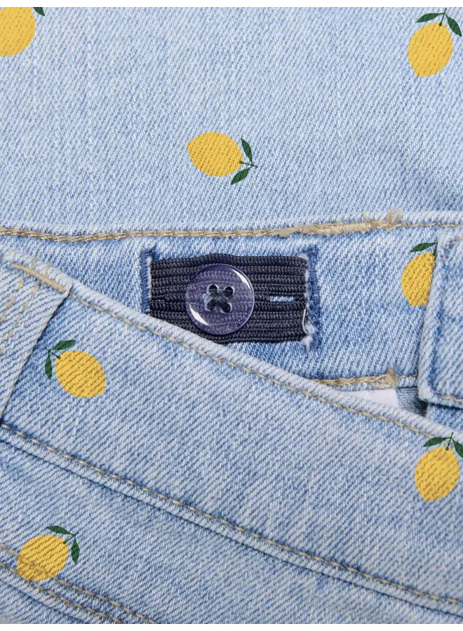 Kids Only - Blair print shorts - Light blue denim lemon