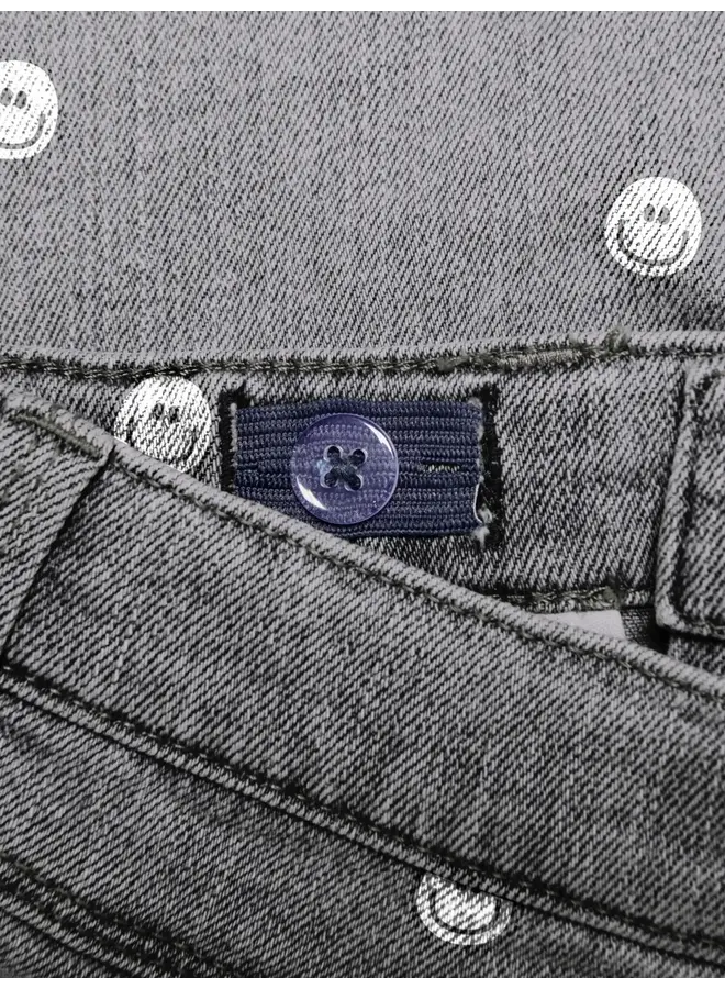 Kids Only - Blair print shorts - Light grey denim smiley