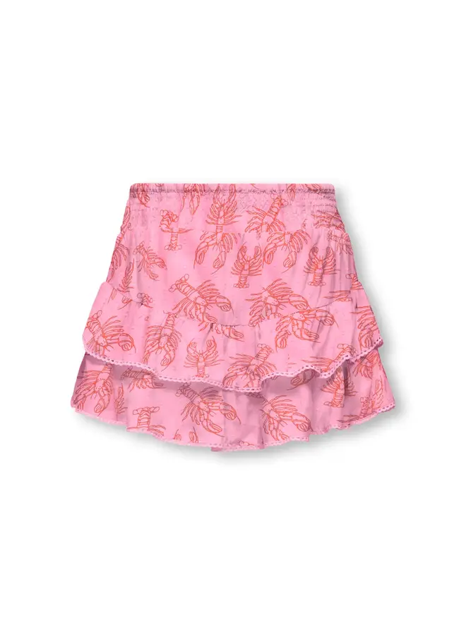Kids Only - Glow life taped edge skort AOP - Begonia pink lobster/Tiger lily