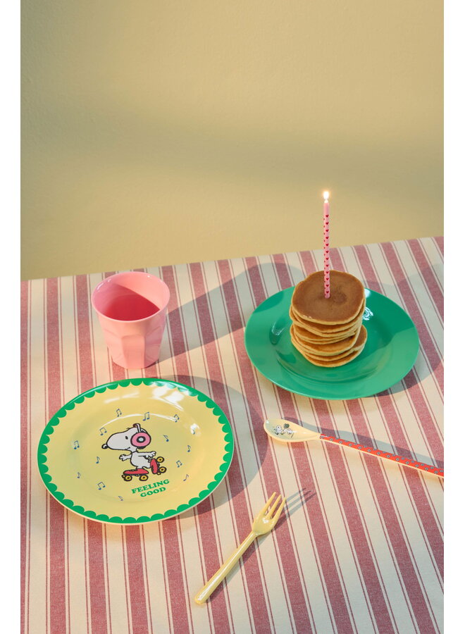 rice - Melamine bord - Geel Snoopy print