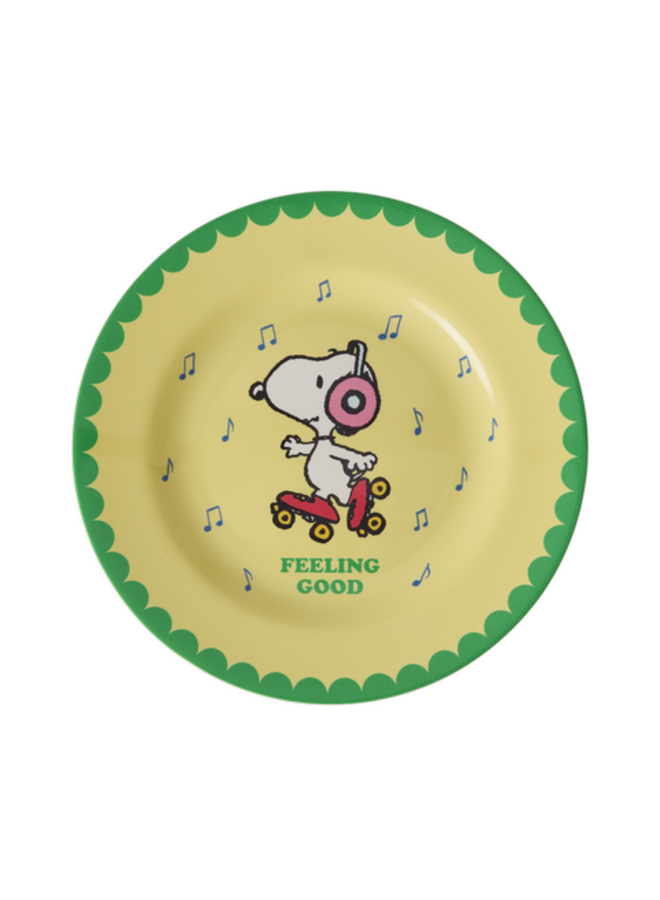 rice - Melamine bord - Geel Snoopy print