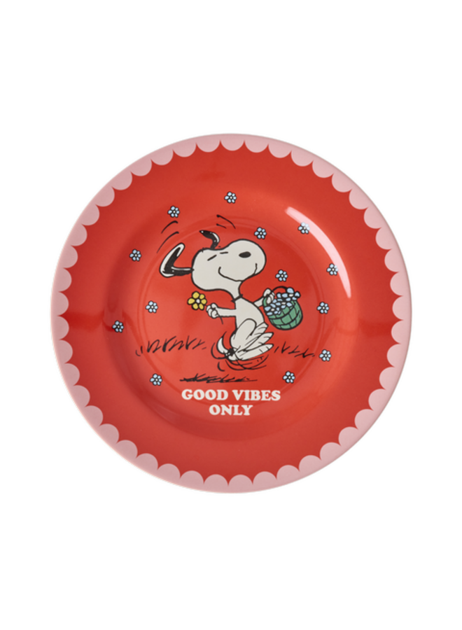 Melamine bord - Rood Snoopy print