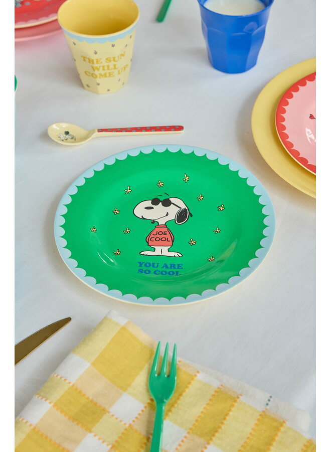 rice - Melamine bord - Groen Snoopy print