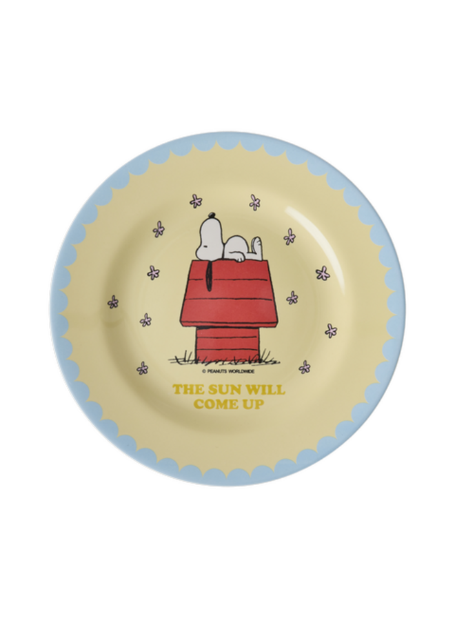 Melamine bord - Crème Snoopy print